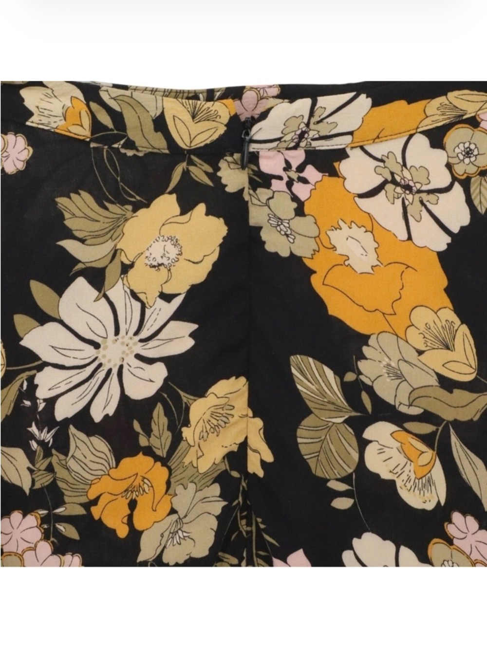 Natural Life Floral Maxi Skirt with side slit in Black and Mustard - Picture 4 of 6